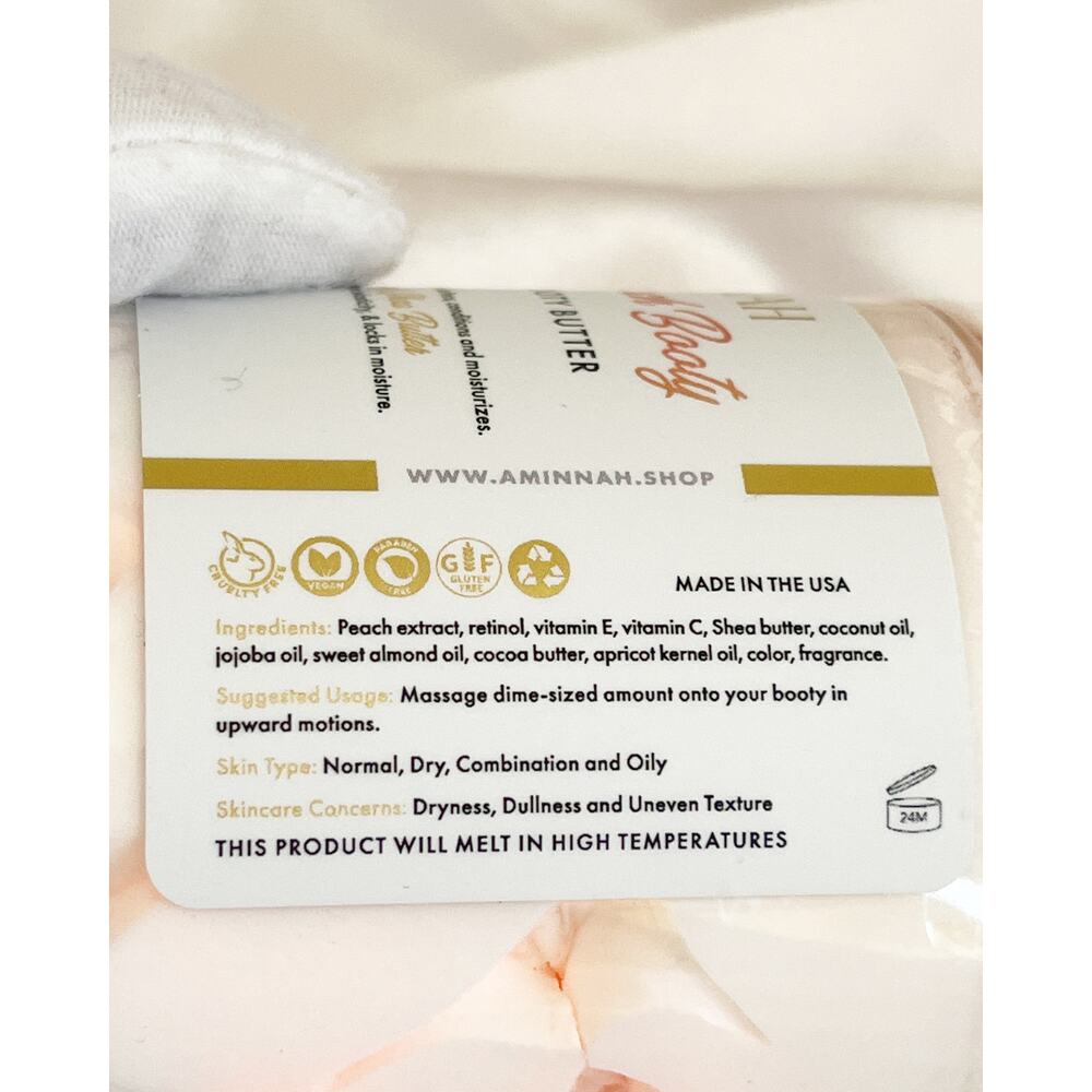 AMINNAH Peach Whipped Booty Butter Lip Butter Skin Care - Picture 3 of 6
